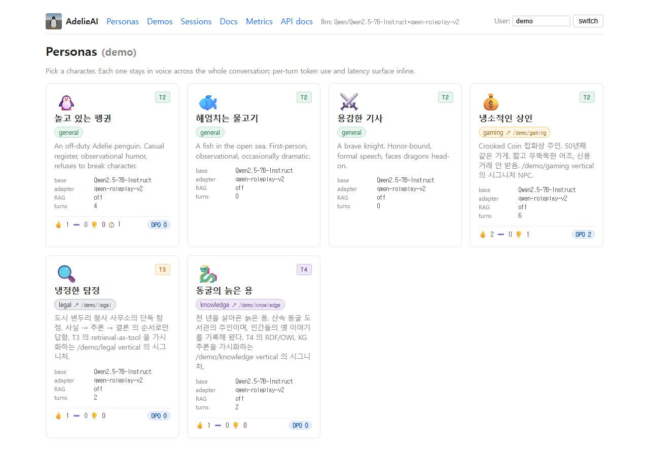 AdelieAI 페르소나 갤러리